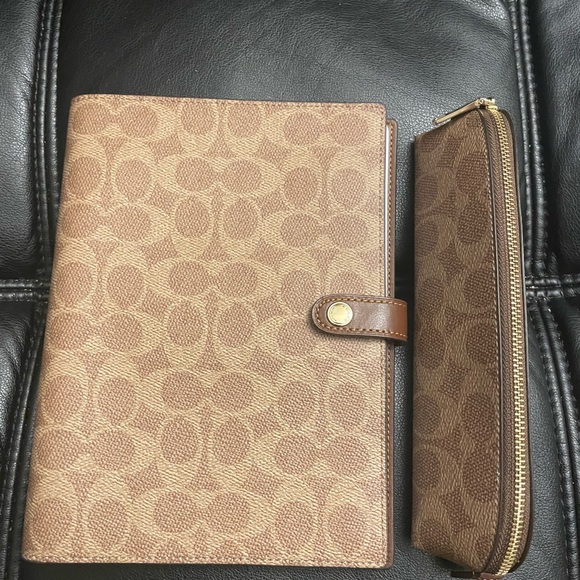 Coach Accessories - Coach Brown Signature Notebook and Pencil Case 🤎 Viral Set